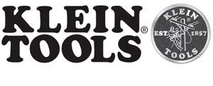 Klein Tools logo with bold black text and circular vintage emblem on a white background
