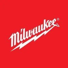 Milwaukee logo in white on a red background