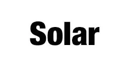 Black bold word “Solar” on a white background
