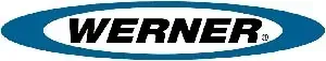 Werner logo in black on a blue oval background