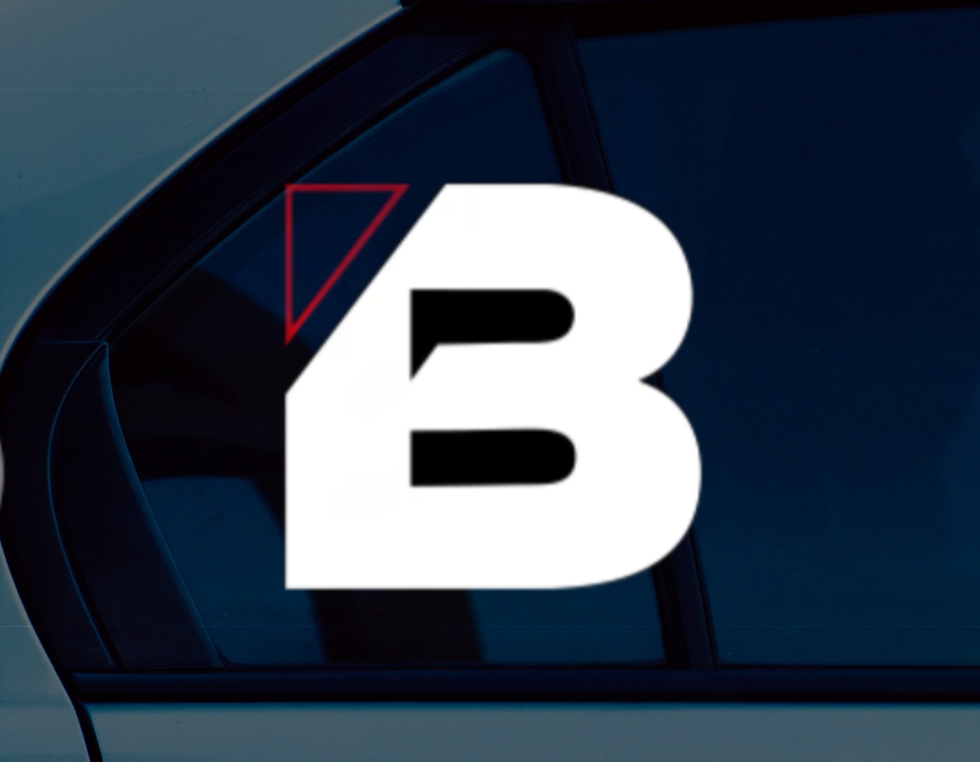 White B logo with a red accent on a dark blue background
