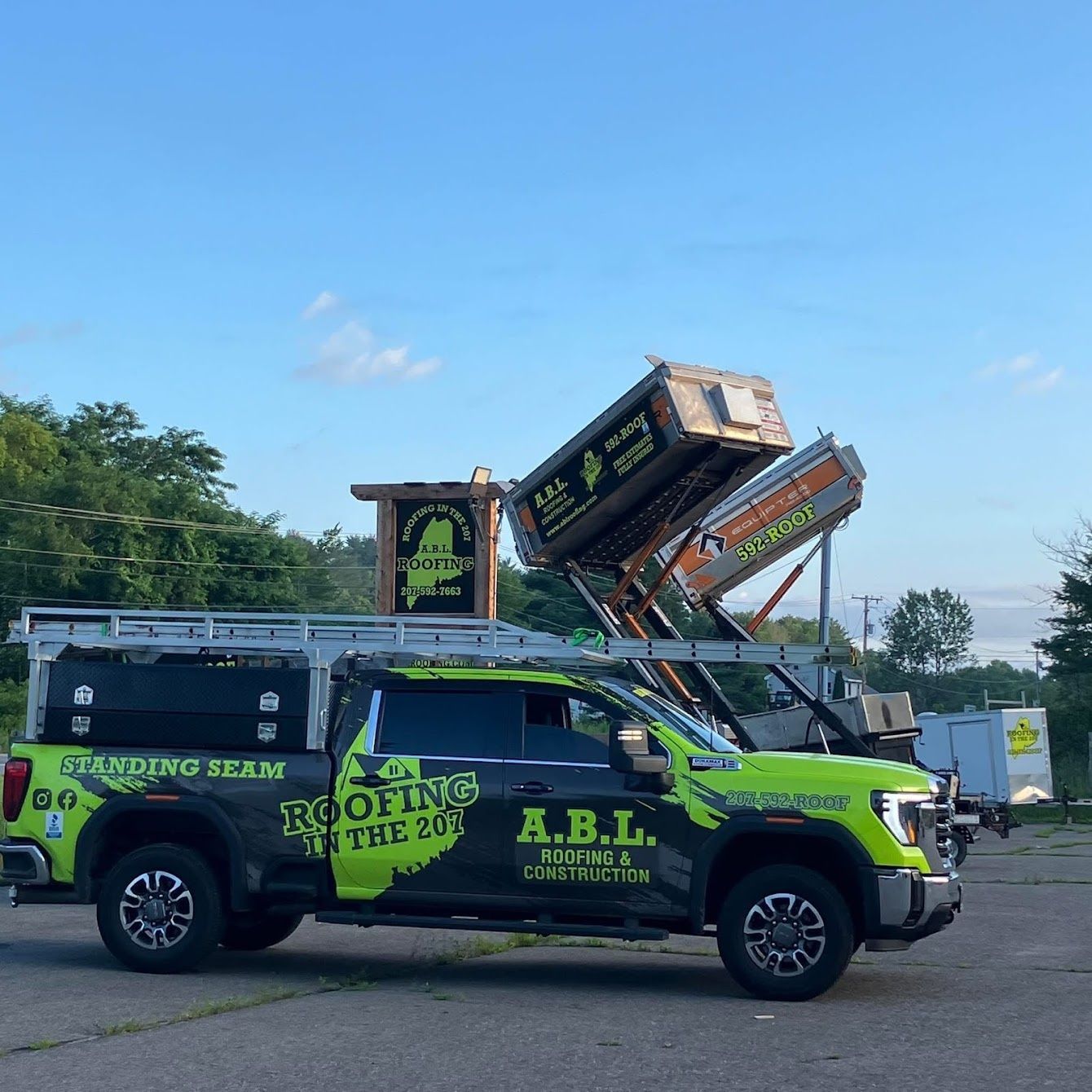 A truck that says a.b.l. on the side of it