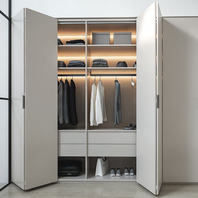 A Closet With A Lot Of Clothes And Shoes In It — South East Kitchens In Burleigh Heads, QLD