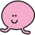 A pink bubble with a smiley face on it