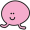 A pink bubble with a smiley face on it