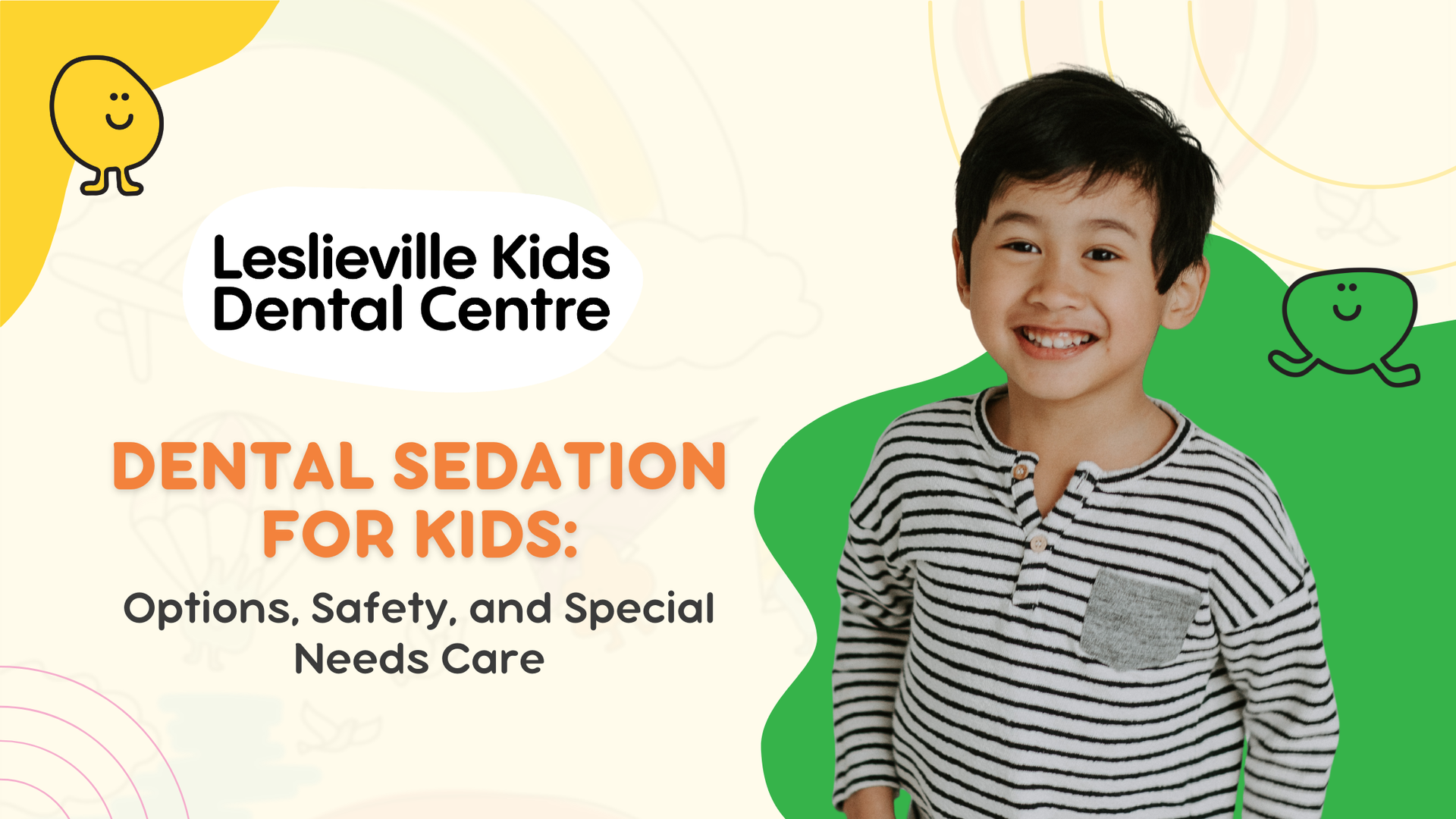 Smiling child, Leslieville Kids Dental Centre ad: 