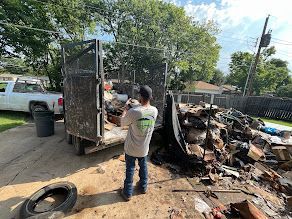 Construction debris cleanup after remodel in McKinney