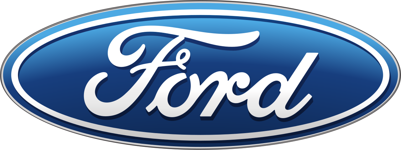 Ford logo in white script on a blue oval background