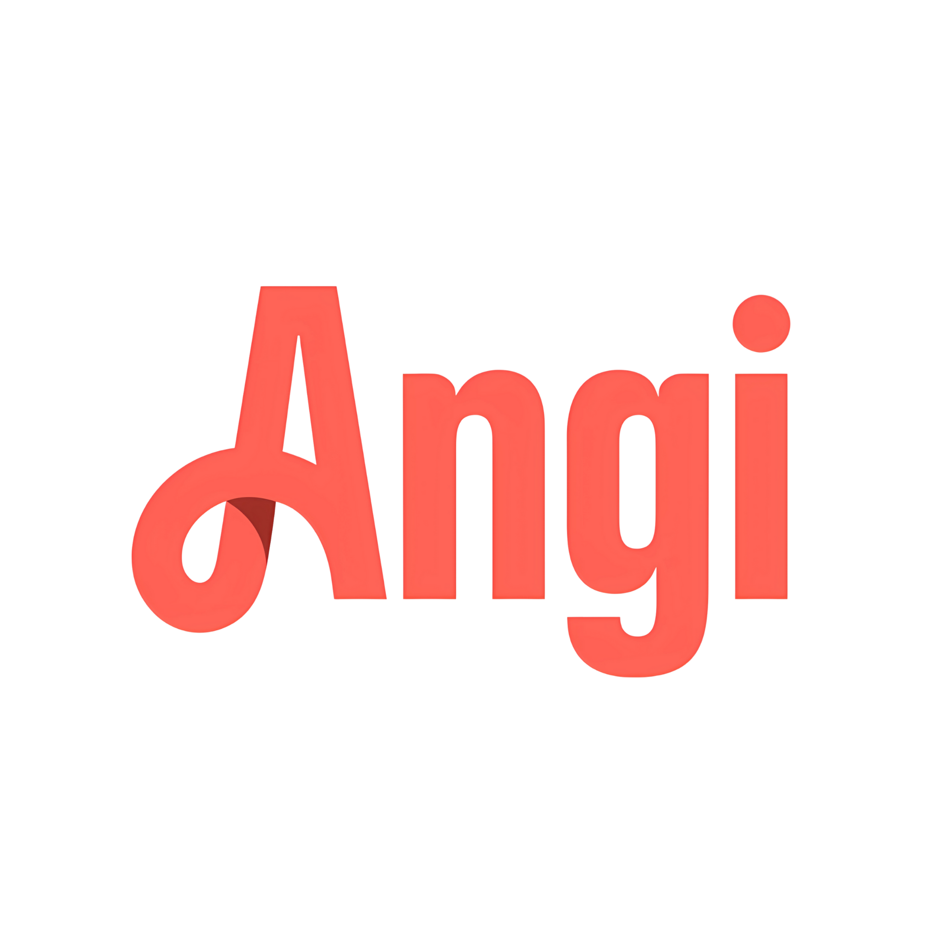 The word angi is written in red on a white background.