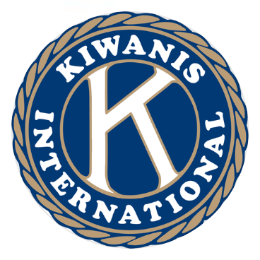 Kiwanis International logo: blue circle with gold rope border and white K
