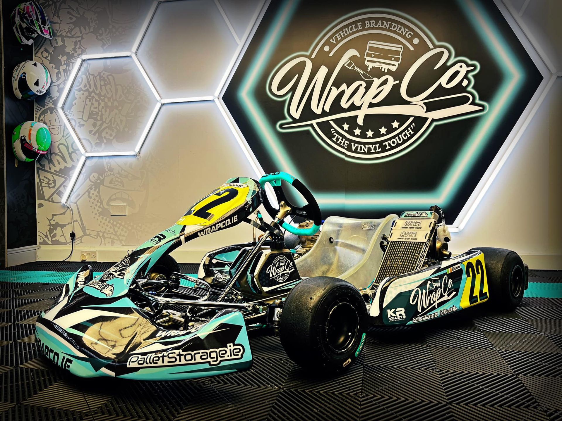 Racecar livery on a kart by wrapco.ie in Ireland 