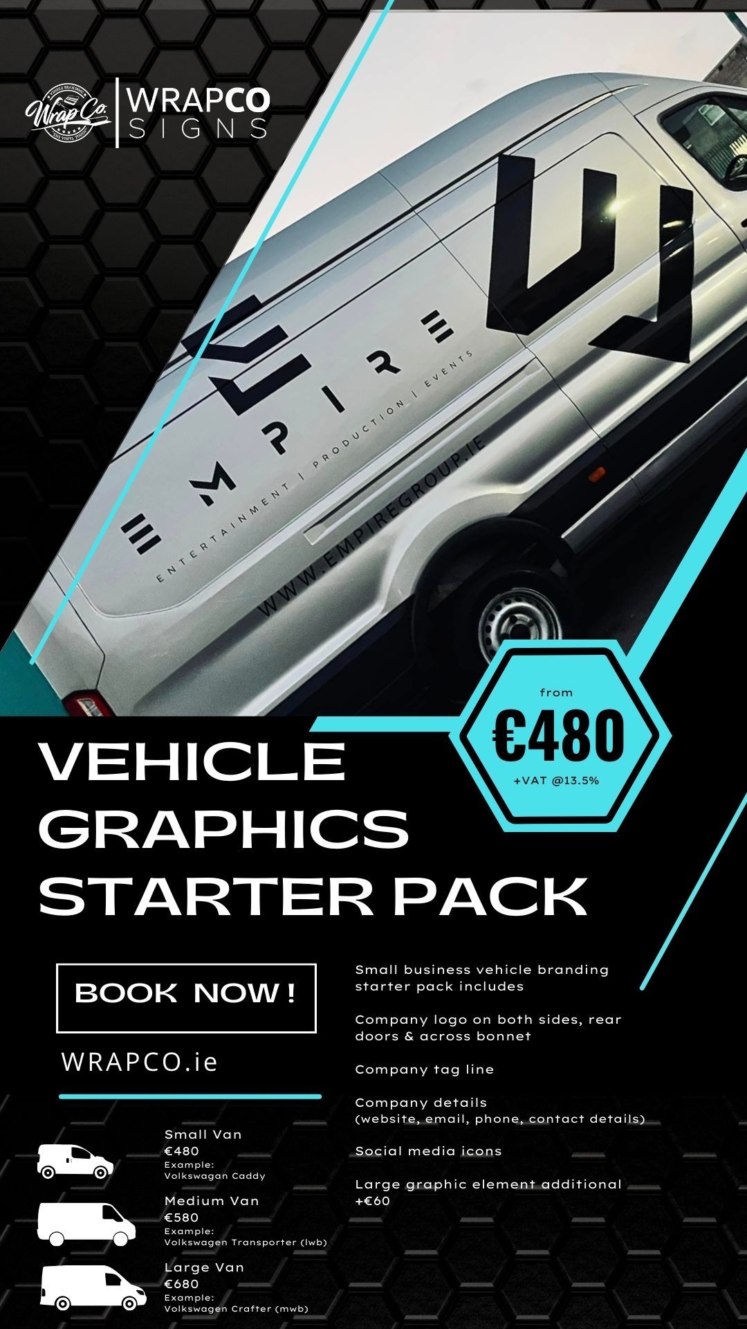 small business vehicle graphics and signage special offer infographic Ireland