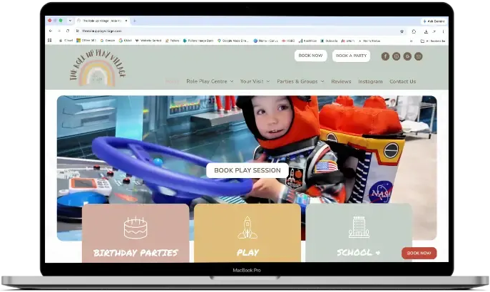 Activity & Play Centre Website Design | Website Portfolio