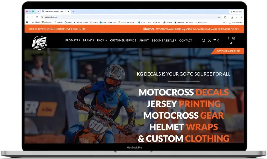 E-Commerce Website Design Portfolio | KG Decals