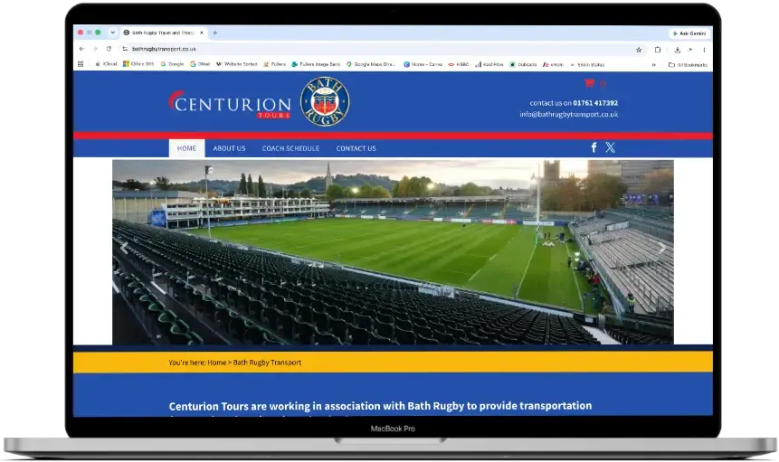 E-Commerce Website Design Portfolio | Bath Rugby Transport