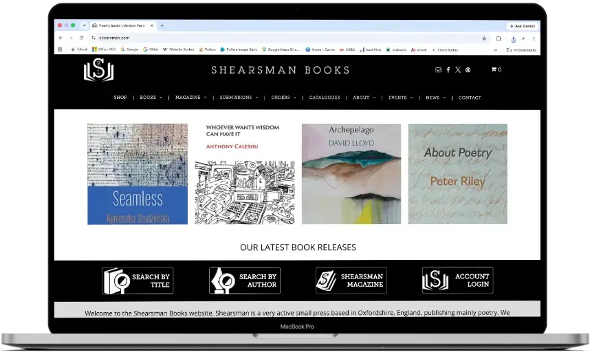 E-Commerce Website Design Portfolio | Shearsman Books