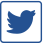 A blue twitter icon in a square on a white background.