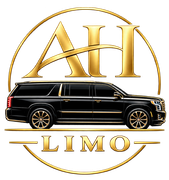 Gold AH Limo logo with a black luxury SUV inside a gold circle and the word &ldquo;LIMO&rdquo; below