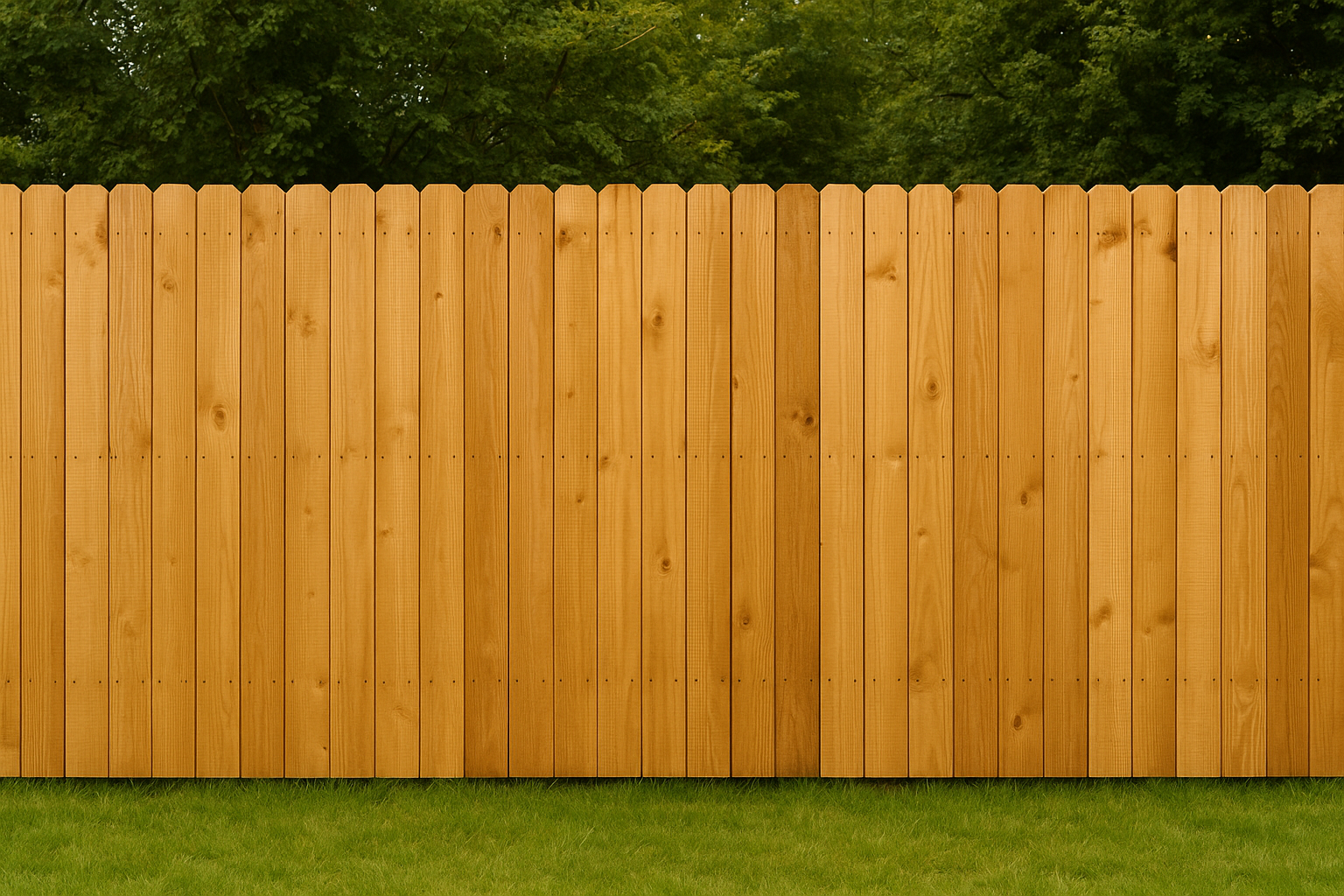 Clean fence line with grass in front