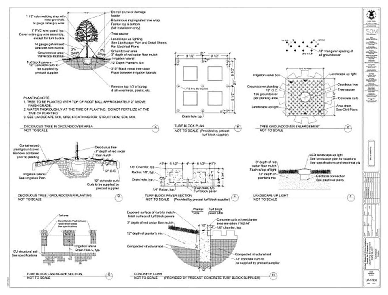 Technical engineering diagram sheet with multiple structural cross-sections and labeled dimensions.
