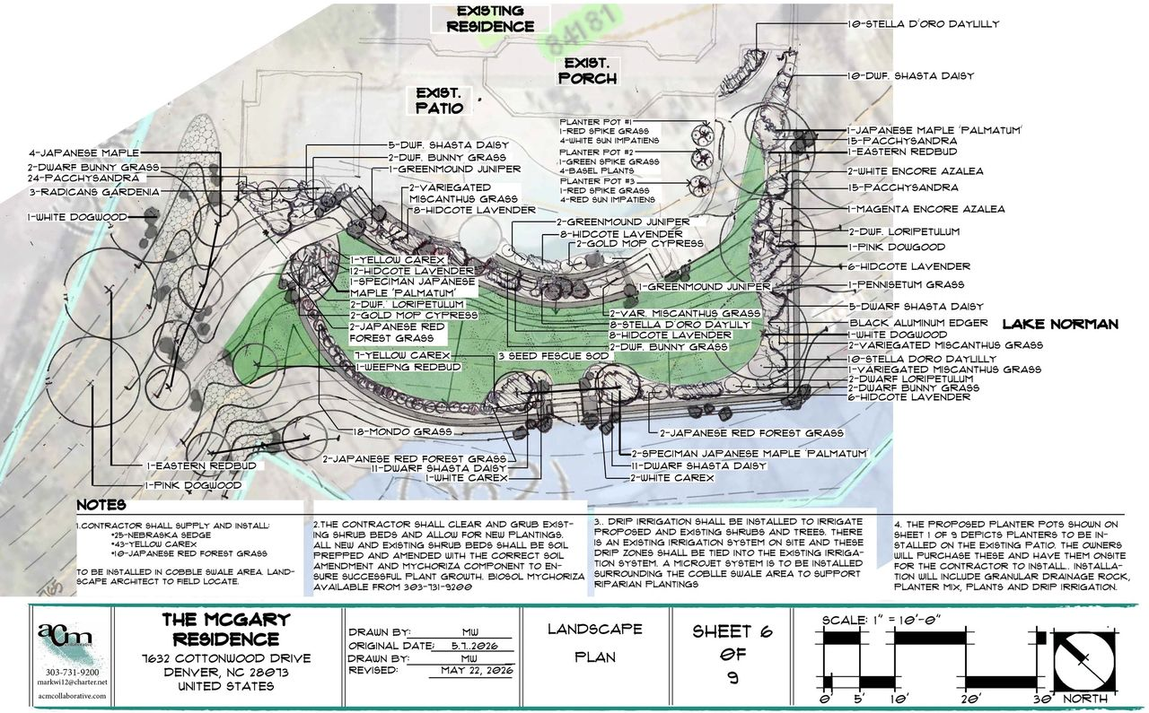 Annotated site plan map with green highlighted route, labels, and notes on a white background