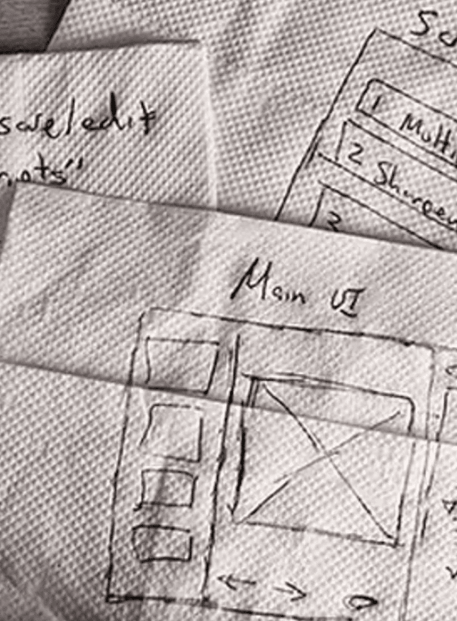 Napkins with notes for ideas