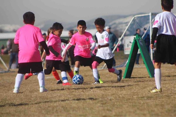 Kids playing soccer