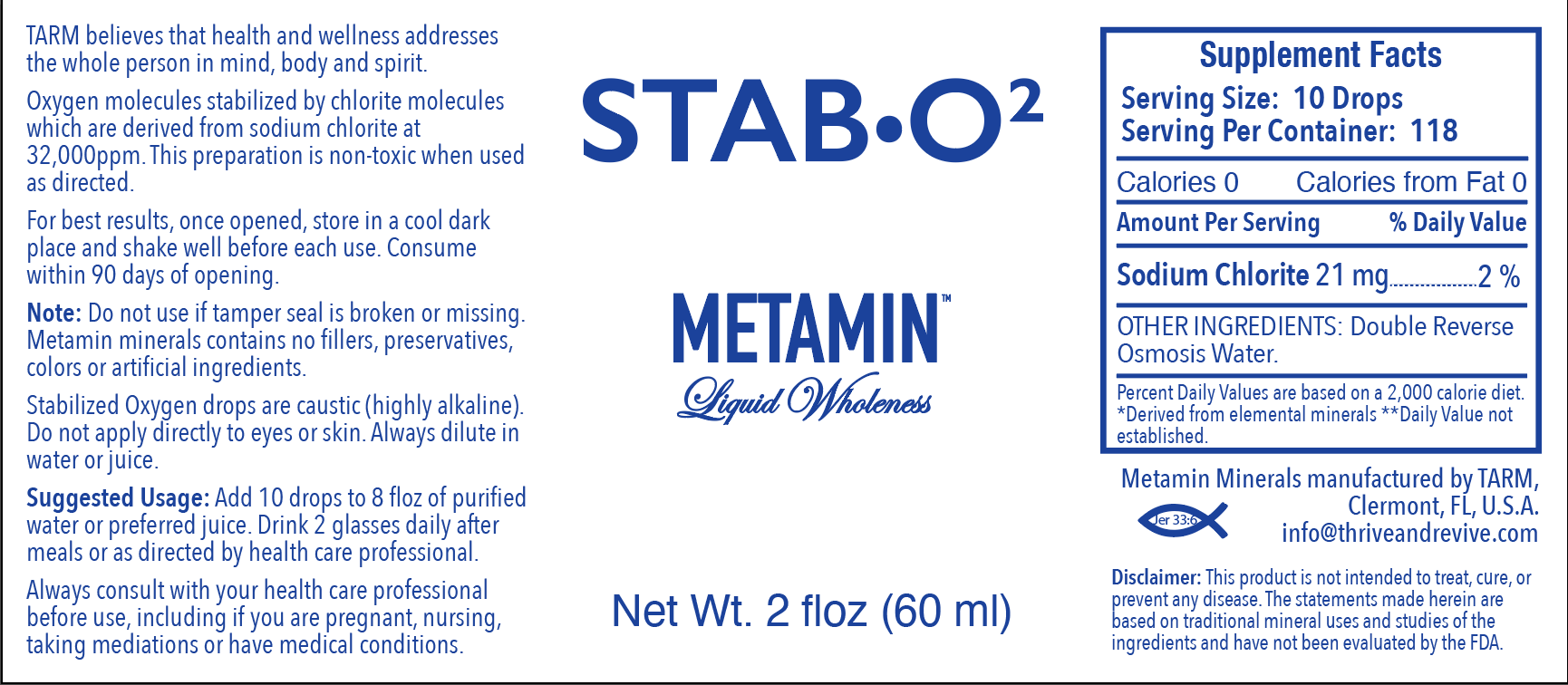 Stabilized Oxygen - 2floz