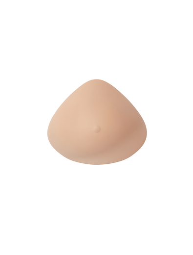 A single, flesh-toned breast form with a triangular shape.