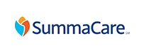 SummaCare logo: abstract design with blue, orange, and yellow shapes to the left of dark blue text.
