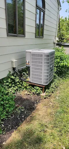 Residential property with HVAC cooling and heating system services
