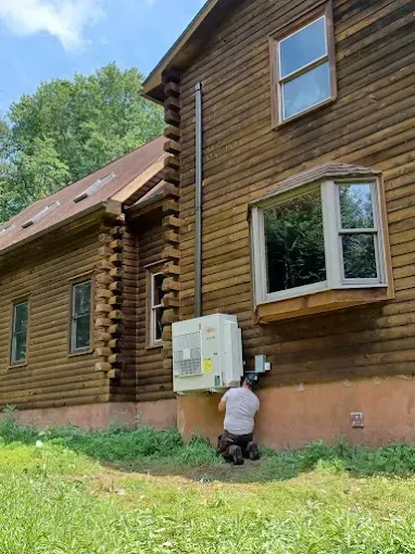 Residential home with HVAC system for AC repair and heating repair services