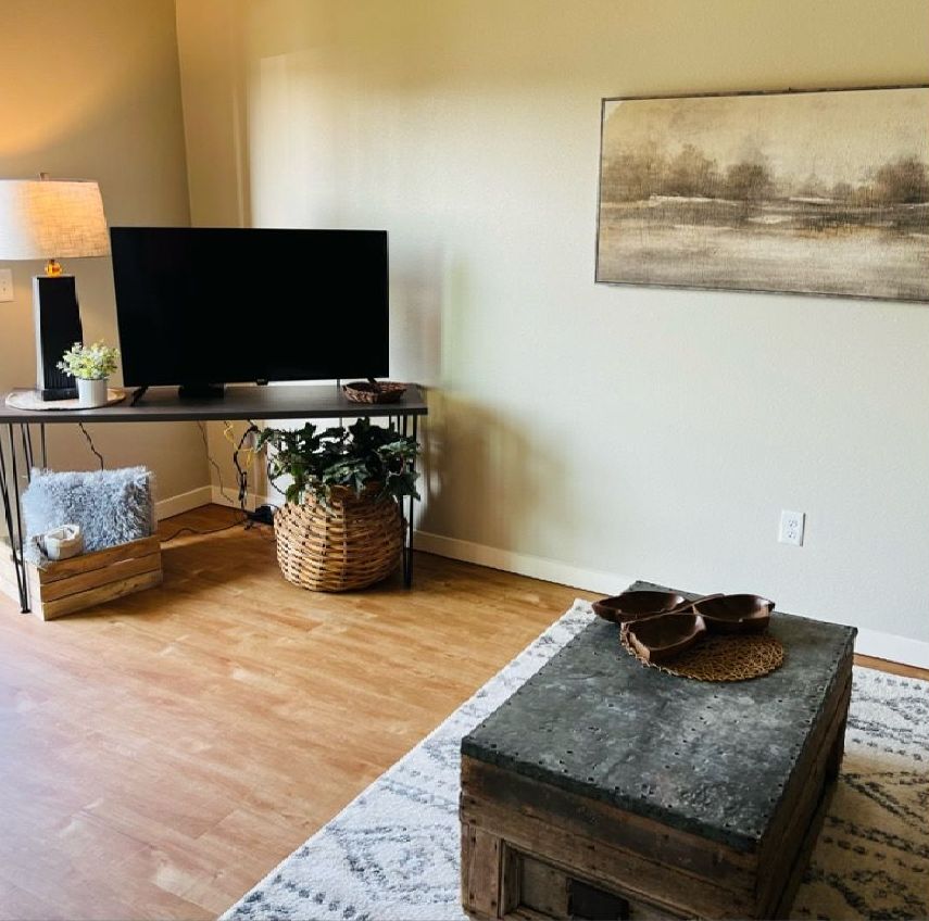 tv on stand with coffee table