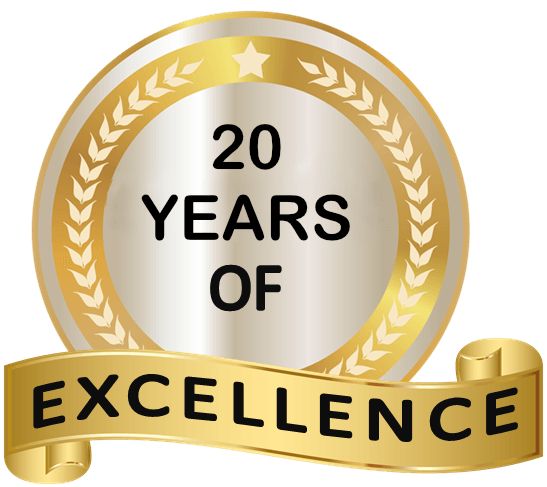 19 years of excellence emblem