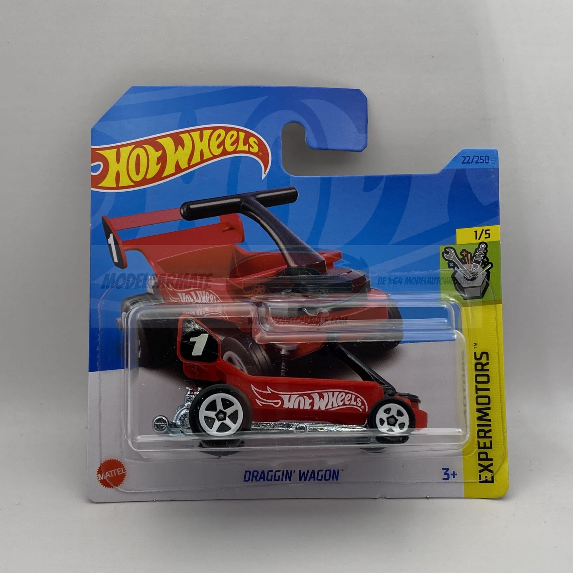 Hot Wheels Draggin Wagon – Experimotors Serie, 1:64 Maßstab, Blaue Edition (22/250)