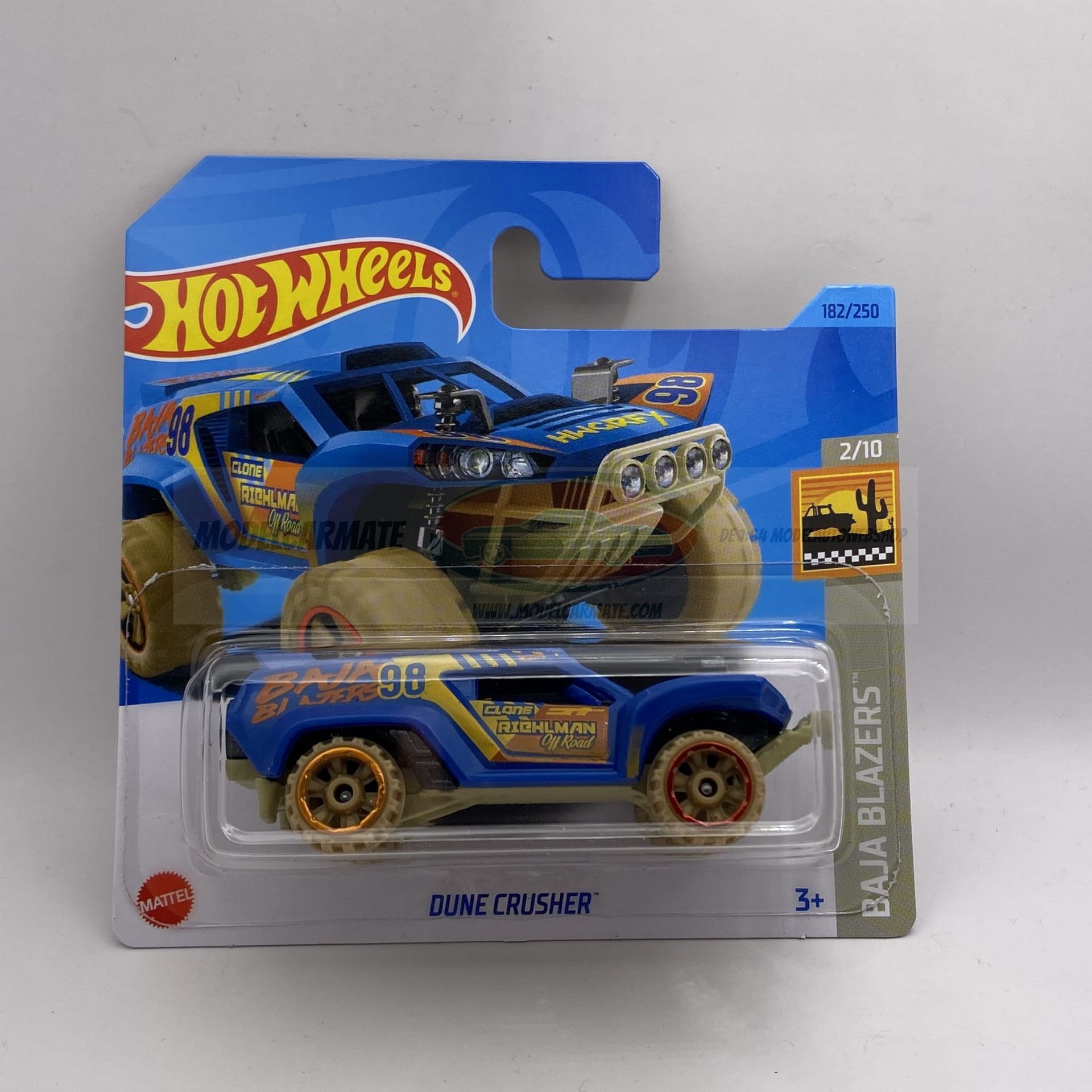 Hot Wheels Bone Crusher speelgoedauto in de verpakking.