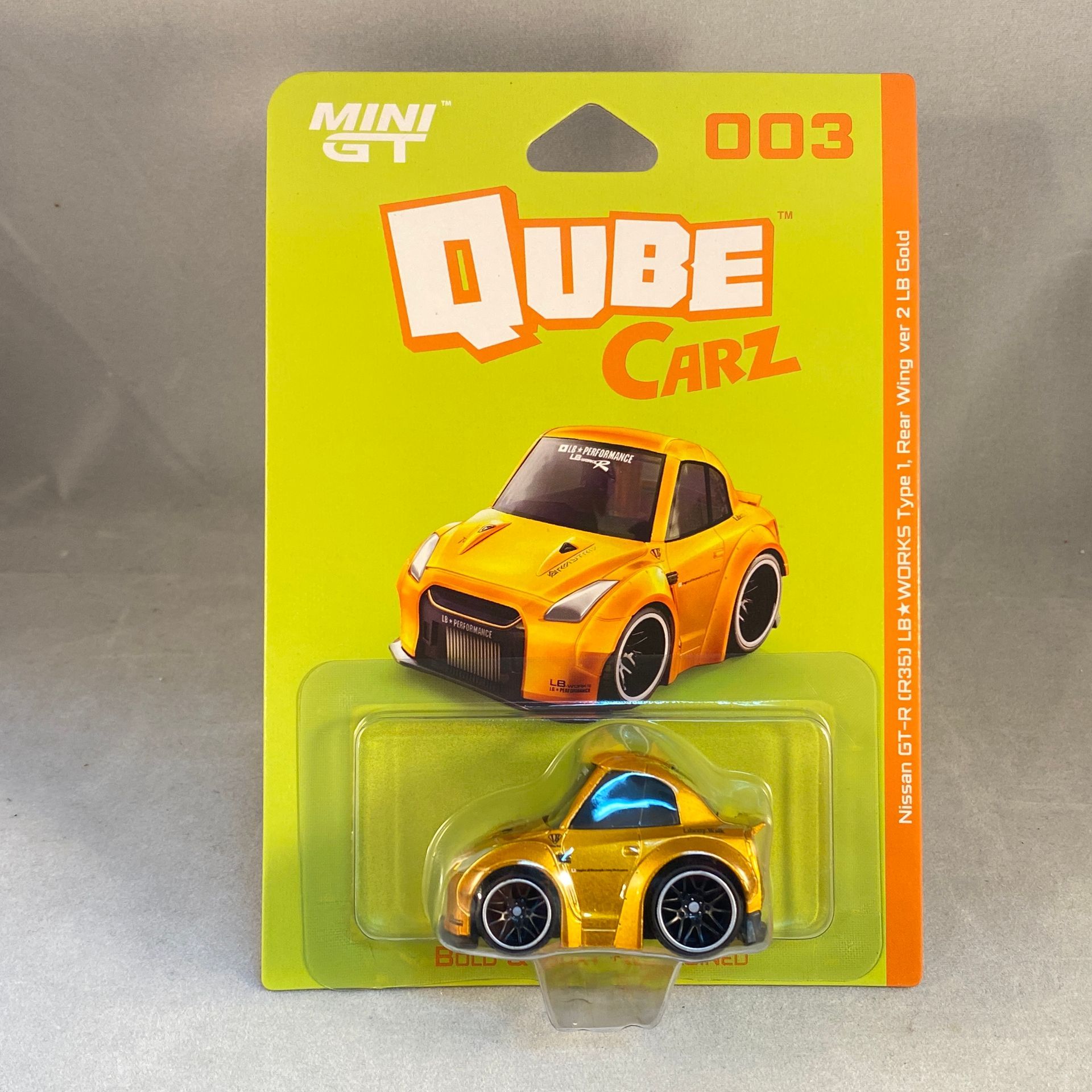 Mini GT Qube Carz - Nissan GTR (R35) LB-Works Type 1, LB Gold - 003