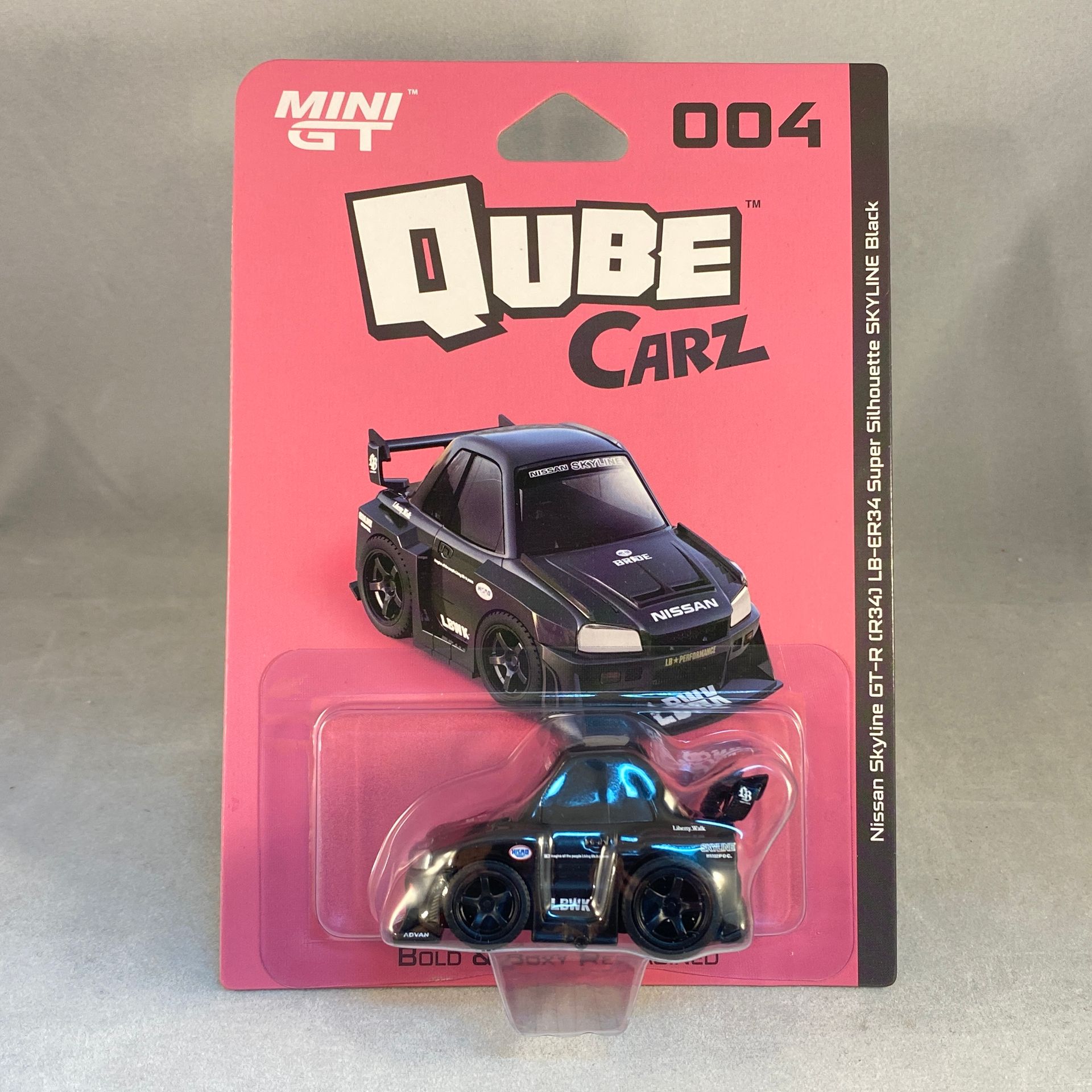 Mini GT Qube Carz - Nissan GTR (R34) LB-Super Silhouette Black - 004