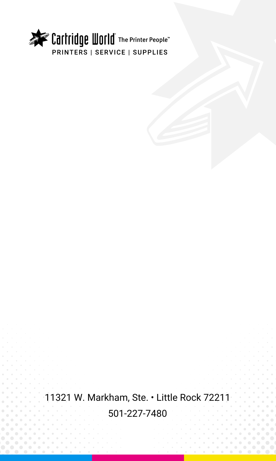 Letterhead for Cartridge World, with logo at the top and address at the bottom.