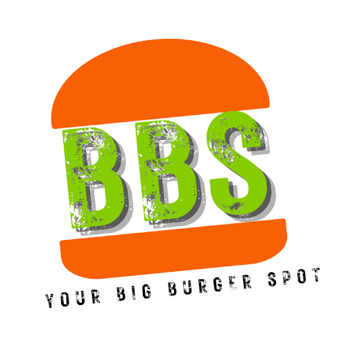 BBS burger logo with orange bun, green