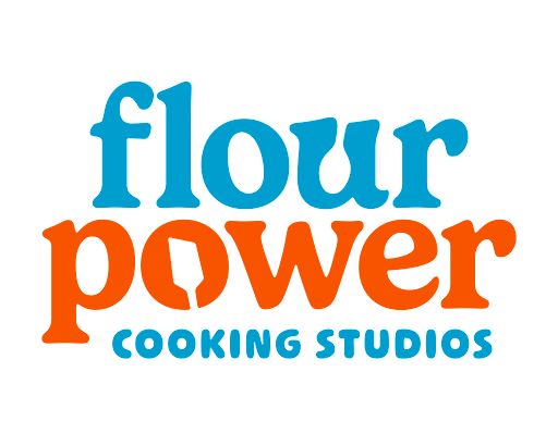 Logo for Flour Power Cooking Studios: turquoise