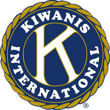 Kiwanis International logo with a white K on blue and gold circular emblem