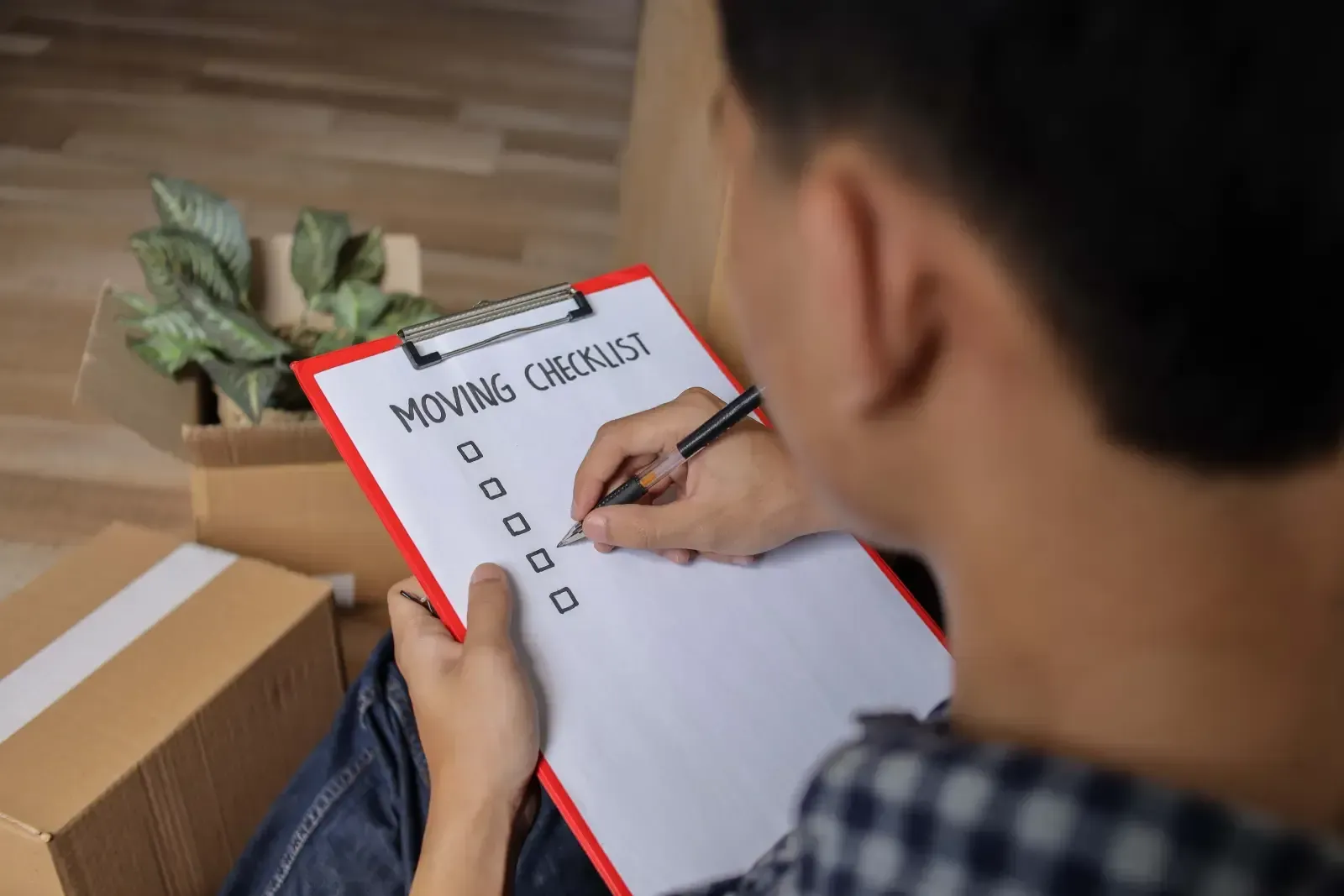 Person writing on a