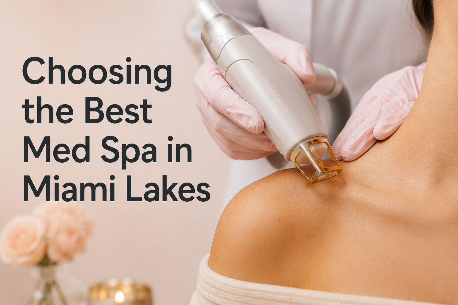 Close-up of clinician performing a laser treatment at a Miami Lakes med spa