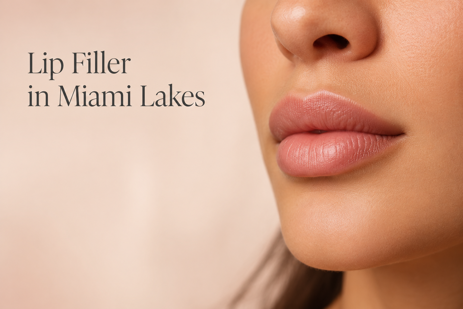 Close up of natural full lips representing lip filler results in Miami Lakes