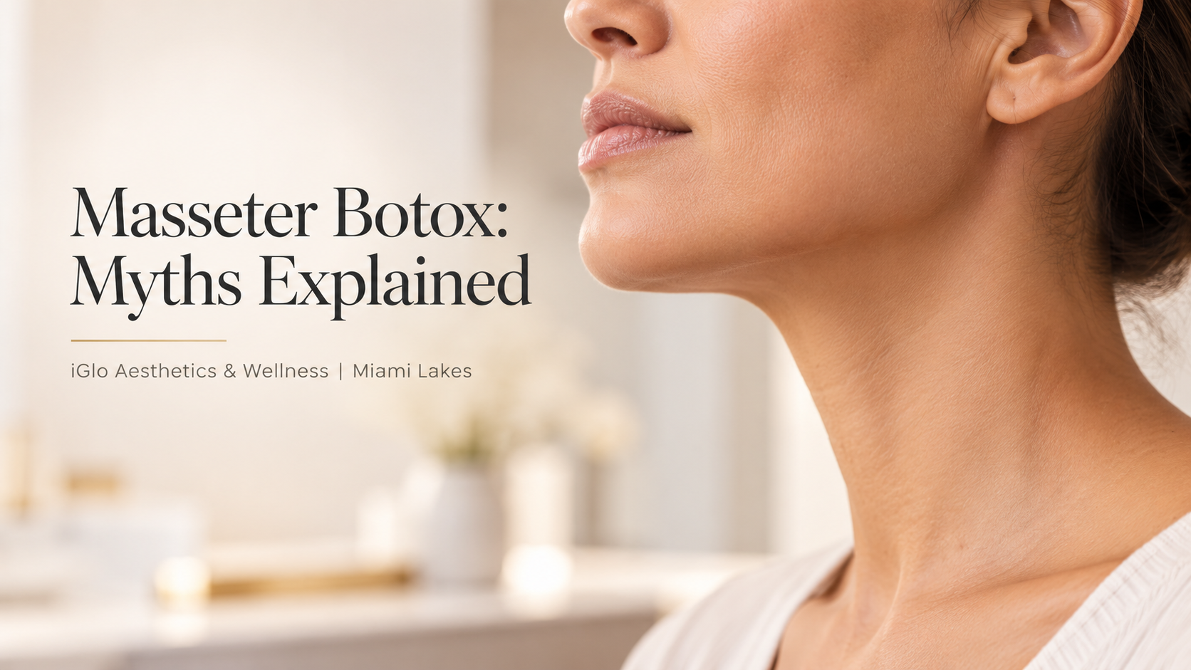 Side profile jawline illustrating masseter Botox chewing strength and jowl sag myths