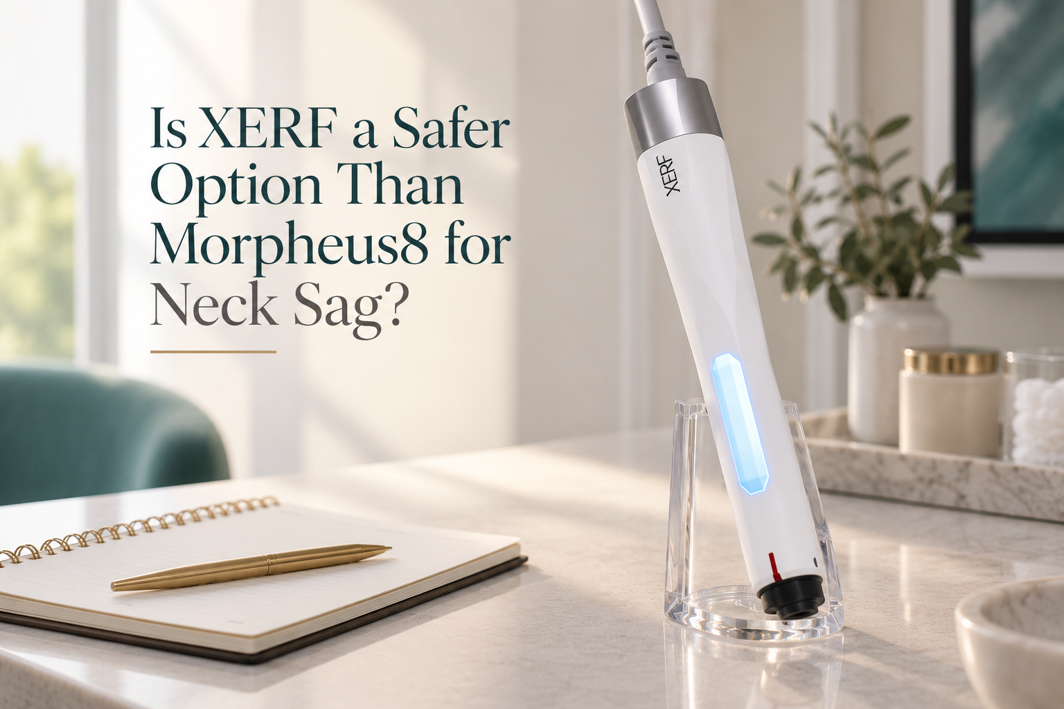 RF skin tightening device on consultation table at a Miami Lakes med spa