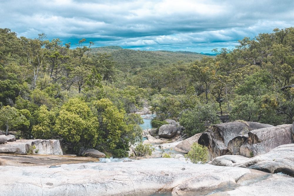 A River Runs Through a Lush Green Forest Surrounded by Rocks and Trees — FNQ Hot Water In Atherton, QLD