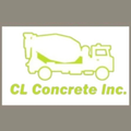 A green and white logo for cl concrete inc.
