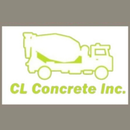 A green and white logo for cl concrete inc.